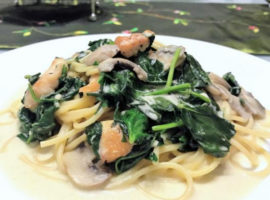Creamy Chicken Pasta with Baby Spinach