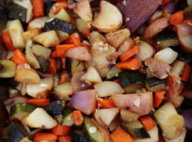 Roasted Root Vegetables with cider jus